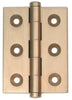 Unwashered  Brass Butt Hinge Button Finial D6.5x 50x38mm Satin Nickel finish, image shown Antique Bronze