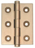 Unwashered  Brass Butt Hinge Button Finial D6.5x 50x38mm Polished Chrome finish, image shown Antique Bronze