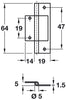 Flush Hinge 64x19mm Inset Stght 290 Self