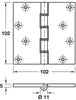 Butt Hinge Proj DPBW 100x103mm Brs Self