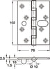 Phoenix SL Butt SHng Sq 102x76mm 304 SSS