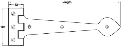 Kirkpatrick Strap Hinge 457x104mm Iron