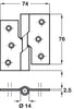 466 Butt Hinge Rising 76x74mm RH St SN