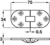 Counterflap Hinge 75x34mm Brass PB