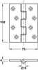 Butt Hinge DPBW 102x75mm Brass PB