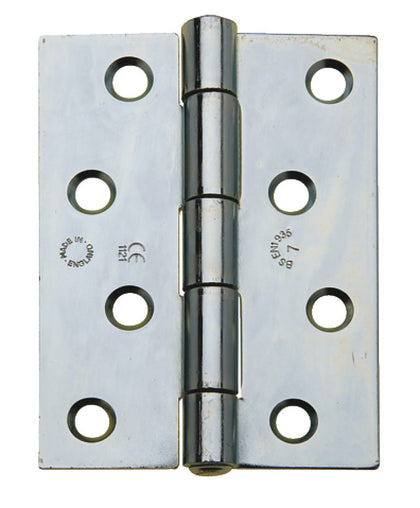 Butt Hinge Sq 100x73mm Grade 7 St BZP