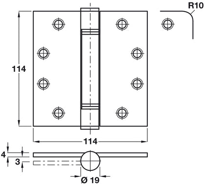 Loadmaster Butt Hinge Sq 114x114 316 PSS