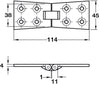 Counterflap Hinge 114x38/45mm Brass PB