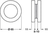 Flush Pull Hdl for Gls D65mm Brass SNP