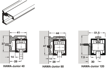 Hawa Junior 40 Side Fixing Profile 3.5m