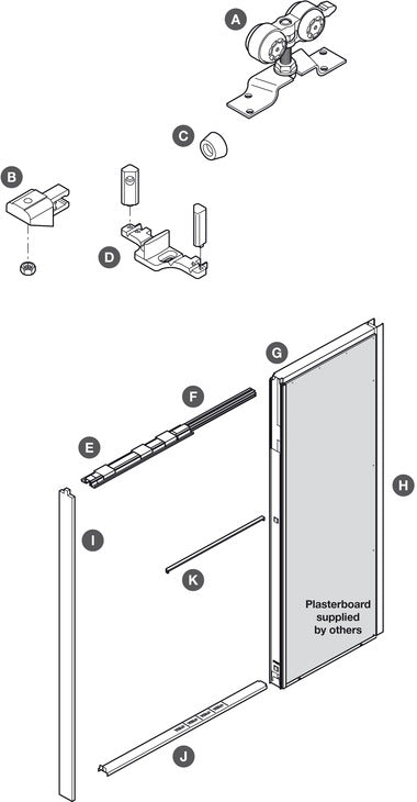 Slido Cls 160B Comp Set 1Dr 2500mm UH