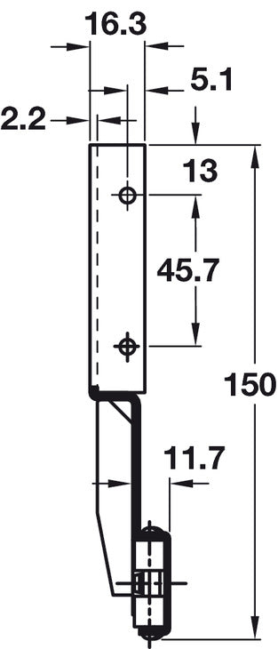 Accuride 1234 Pivot Sld Dr Run Blk 456mm