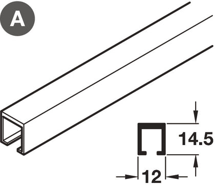 Hafele System 1 Infront Top Track 2.0m