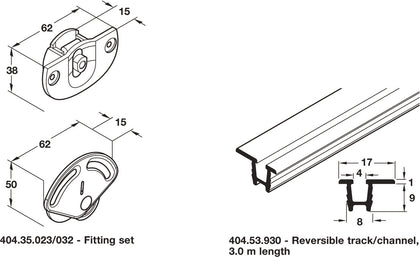 Hafele System 7 3 Door Set