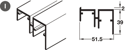 Hafele System 10 MF Btm Guide Profile 3m