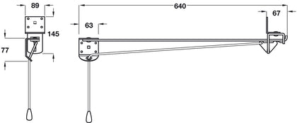 Garage Door Holder 640mm-Narrow St Blk