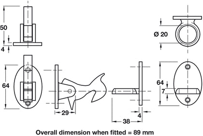 Gravity Wall Door Holder Brass SNP
