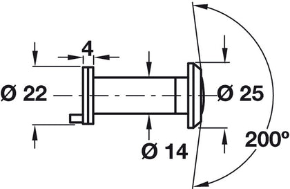 Door Viewer 200D 40-55mm FR30 Brass PB