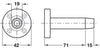 Door Stop/Wall D42x86mm Brs Rub/PB