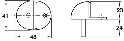Door Stop/Floor 41x48x23mm ZA/PB