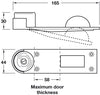 Door Holder+Stop/Floor 165x30mm Brs SNP