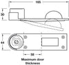 Door Holder+Stop/Floor 165x30mm Brs PC