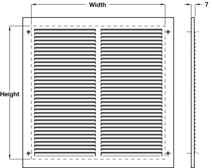 Louvred Air Grille 457x254mm M.St/S.Slv