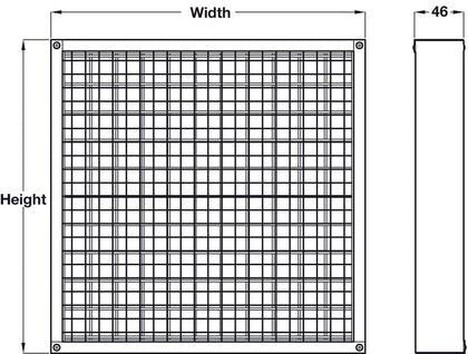 Intumescent Fire Grille 400x200mm Galv