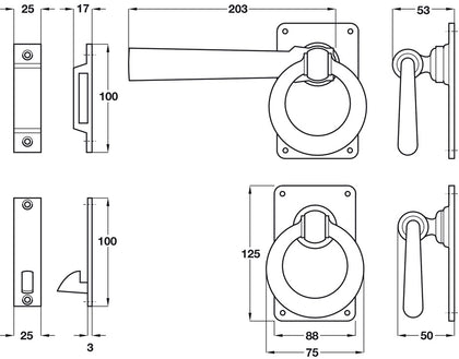 Kirkpatrick Ring Gate Latch 203mm Iron