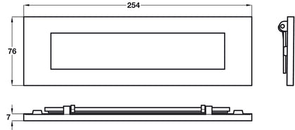 Letter Plate 254x76mm Brass PC