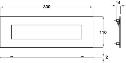 Letter Plate 330x110x14mm SSS