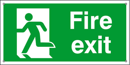 Sign 400x200mm-'Fire exit' man LH