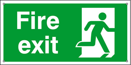 Sign 400x200mm-'Fire exit' man RH