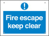 Sign 400x300mm-Fire escape keep clear