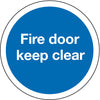 Blue Sign D76mm-Fire door keep clear