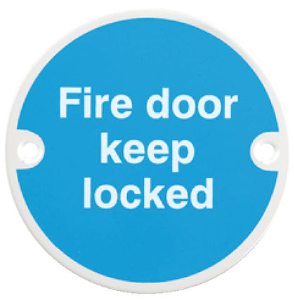 Sign D76mm-Fire door keep locked PAA