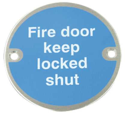 Sign D76mm-Fire door keep lockd shut PAA