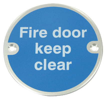 Sign D76mm-Fire door keep clear SSS