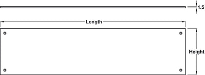 Kick/Midrail Plate Sqr 450x200mm Alu SAA