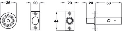 Mortice Door Security Bolt Brs/St PB