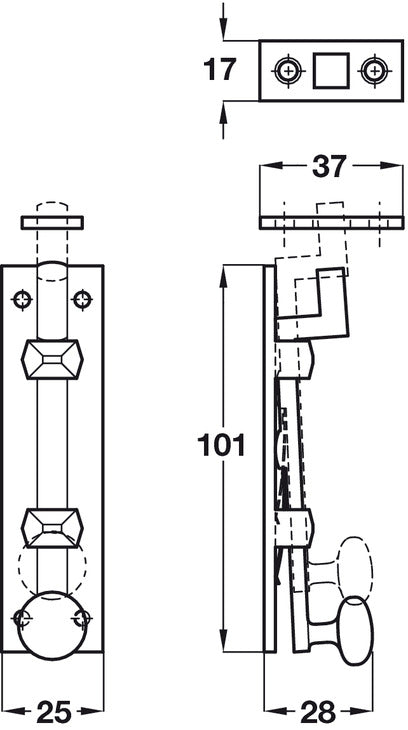 Kirkpatrick Slide Act Bolt 101mm Crnk