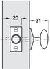 Mortice Door Sec Bolt w Knob 86mm Brs PC