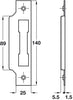 Horiz Mortice Cyl Sashlock 57/151mm SB
