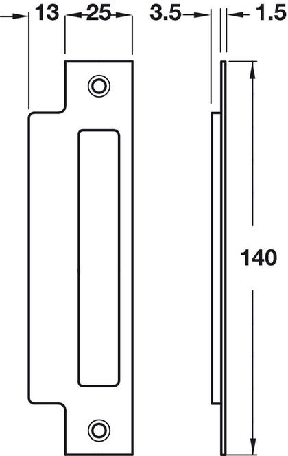 Modular Mortice WC Lock Std 76mm SB