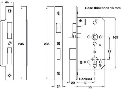 Startec Mort Cyl Sashlock 60/92mm SSS