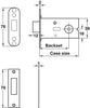 Mortice Bathroom Deadbolt 59/78mm PB
