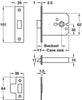Mortice Box Latch 57/76mm SS