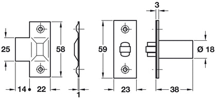 Mortice Adj Roller Catch SNP