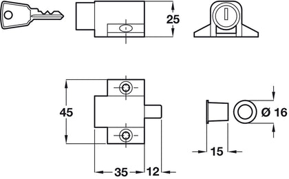 Patio Door Lock Steel Silver