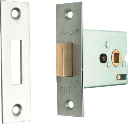Mortice Toilet Cubicle Lock 57/76mm PB